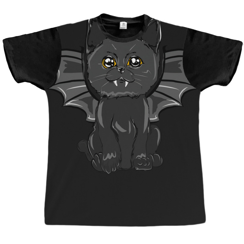 Vampire Black Bat Cat Costume Girl Graphic T-shirt | Artistshot