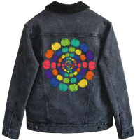 Ever Decreasing Circles Of Pumpkin Rainbows Cool Unisex Sherpa-lined Denim Jacket | Artistshot