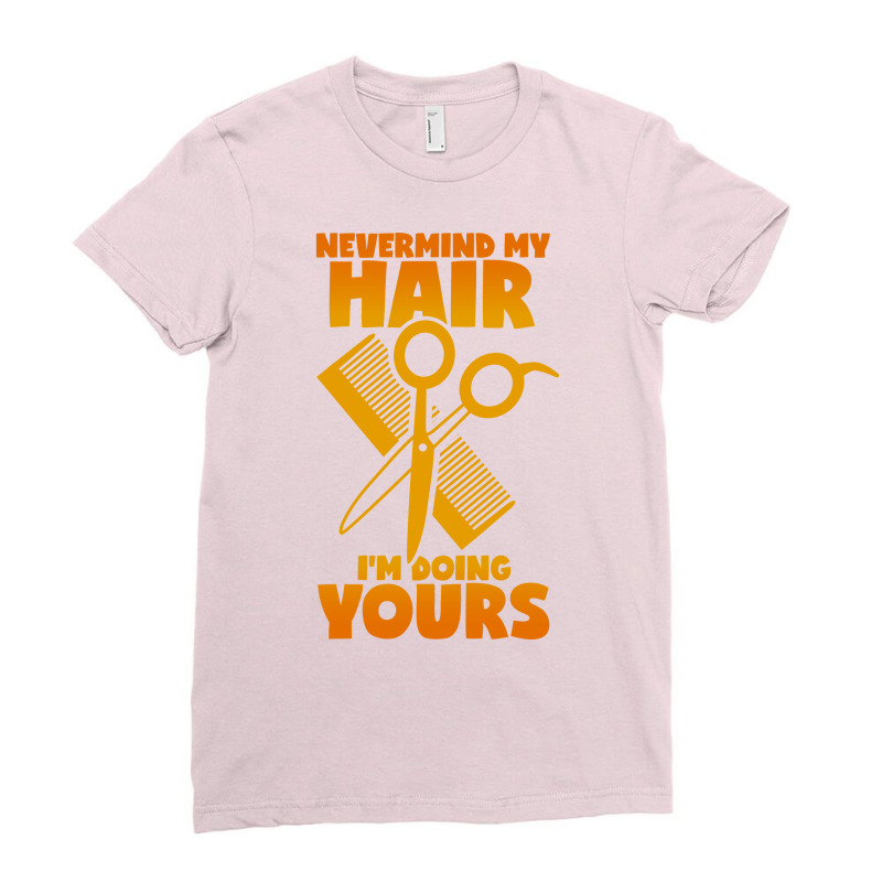 Hairdresser Saying Hair Cutting Scissors Comb Hair Ladies Fitted T-Shirt by xuocambe | Artistshot