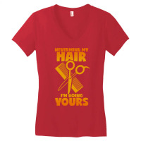 Hairdresser Saying Hair Cutting Scissors Comb Hair Women's V-neck T-shirt | Artistshot