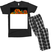 Night Time Spooky Pumpkins At Halloween Vintage Men's T-shirt Pajama Set | Artistshot