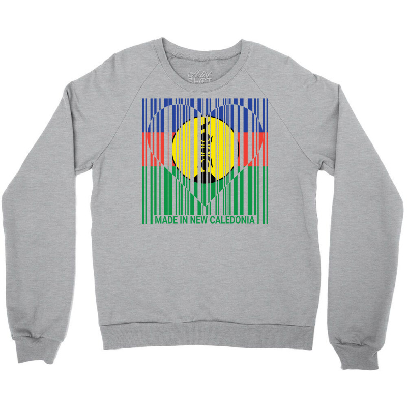 New Caledonia New Caledonian Barcode Love Flag Crewneck Sweatshirt by ireneewaffaa9 | Artistshot