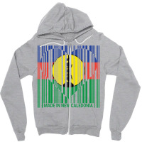 New Caledonia New Caledonian Barcode Love Flag Zipper Hoodie | Artistshot