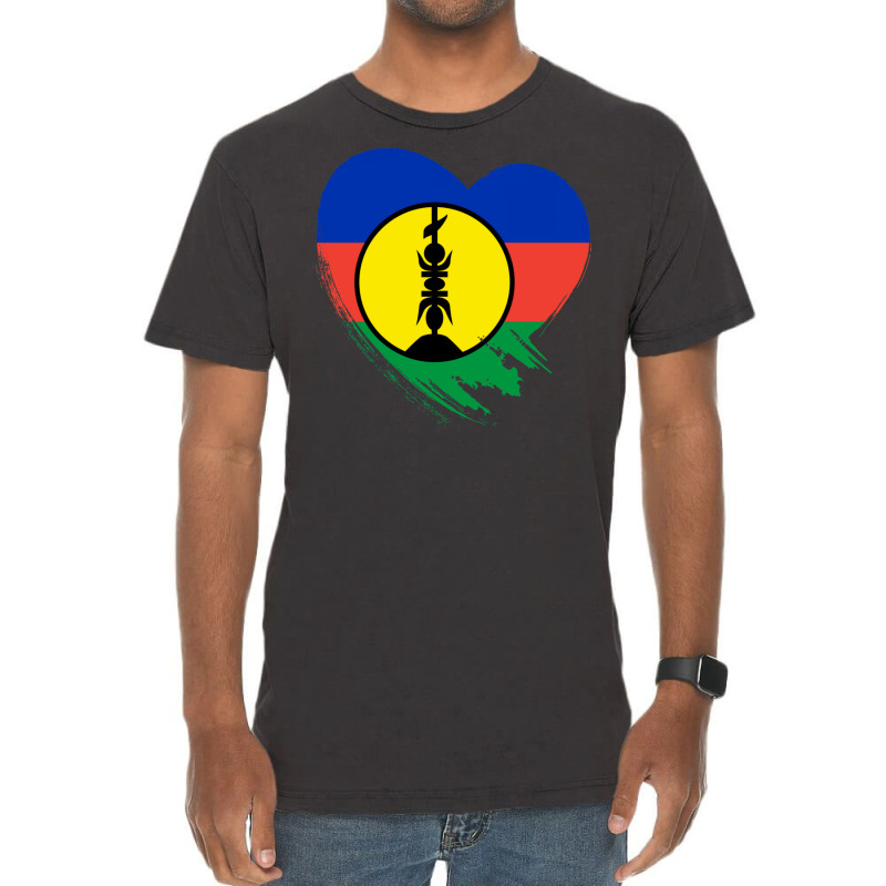 New Caledonia New Caledonian Heart Love Flag Vintage T-Shirt by ireneewaffaa9 | Artistshot