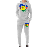 New Caledonia New Caledonian Heart Love Flag Hoodie & Jogger Set | Artistshot