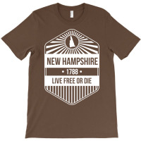 New Hampshire State Motto Graphic   Live Free Or D T-shirt | Artistshot