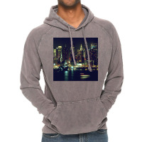 New York City Night Skyline Art Photo Vintage Hoodie | Artistshot