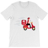 Illustration Of Pizza Delivery T-shirt | Artistshot