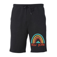 New York Retro Vintage Rainbow   New York Mountain Fleece Short | Artistshot