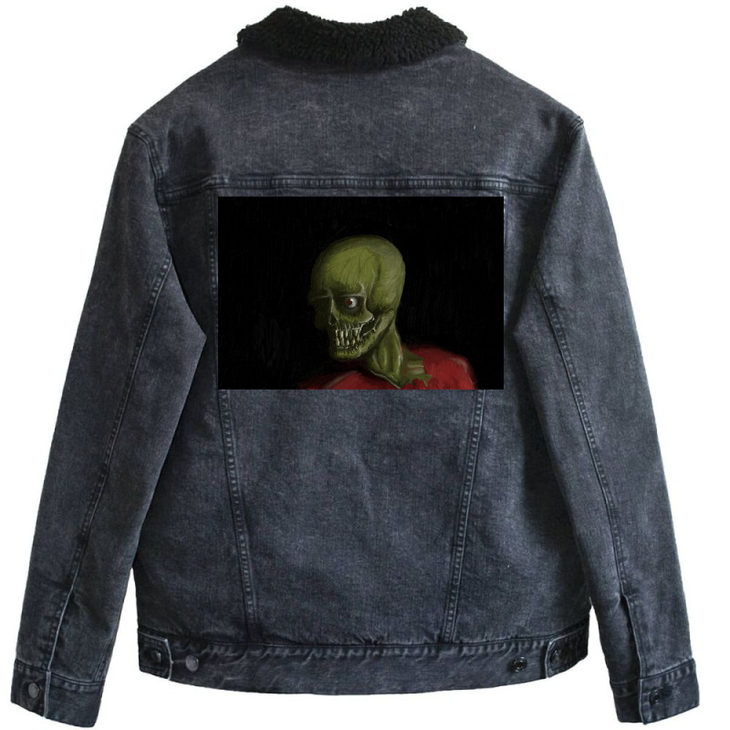 Zombie Oil Painting Unisex Sherpa-lined Denim Jacket | Artistshot