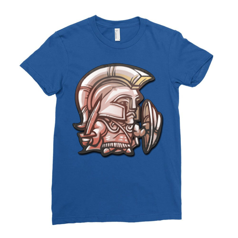 Spartan With A Shield And A Sword Ladies Fitted T-Shirt by nciridikkenl | Artistshot