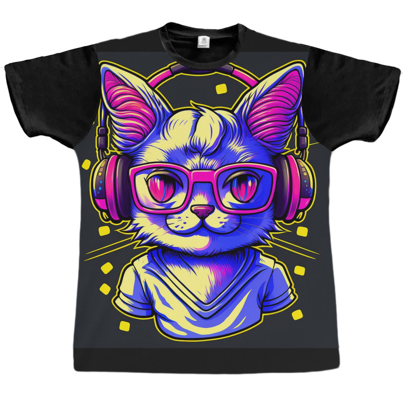 Meow Listen To Music In Earphone 1932 Graphic T-shirt by Creative Corner | Artistshot