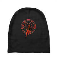 Satanic Devil Doll Scary Pentagram Occultism T Shi Baby Beanies | Artistshot