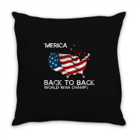 Merica Back To Back World War Champs Throw Pillow | Artistshot