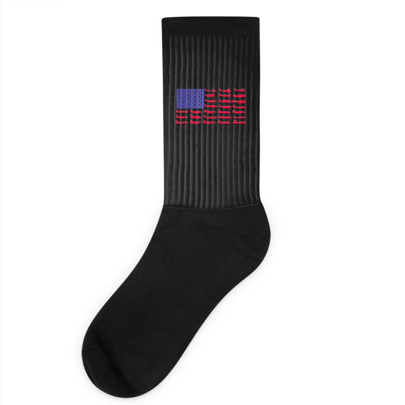 Fishing American Flag Socks | Artistshot