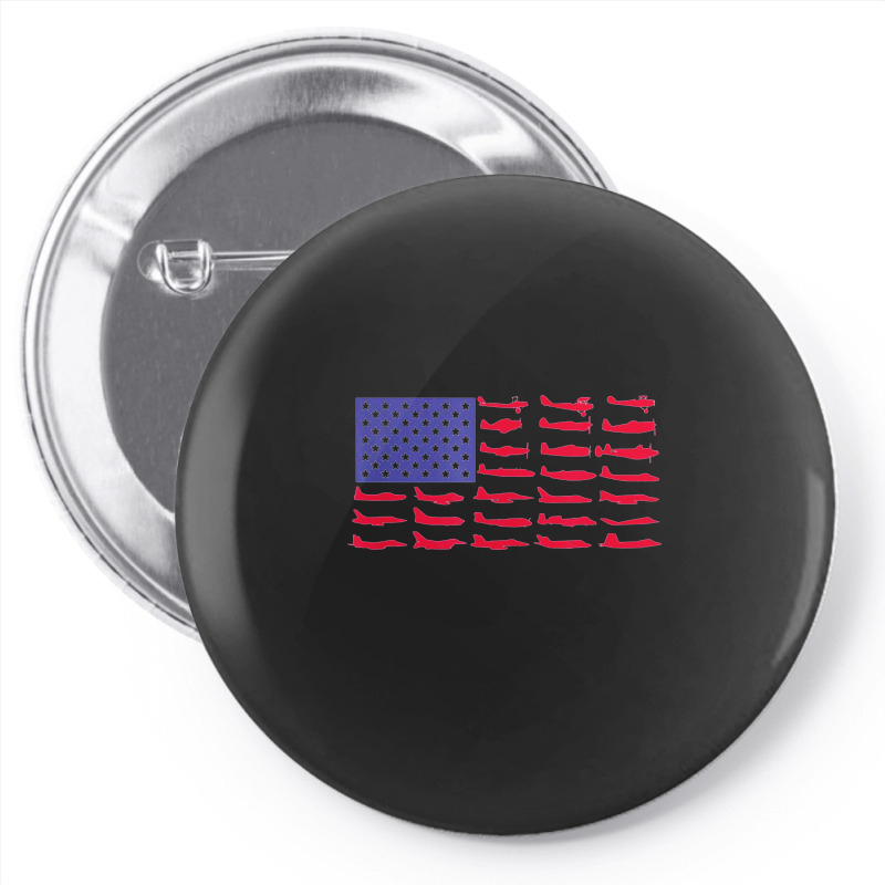 Fishing American Flag Pin-back Button | Artistshot