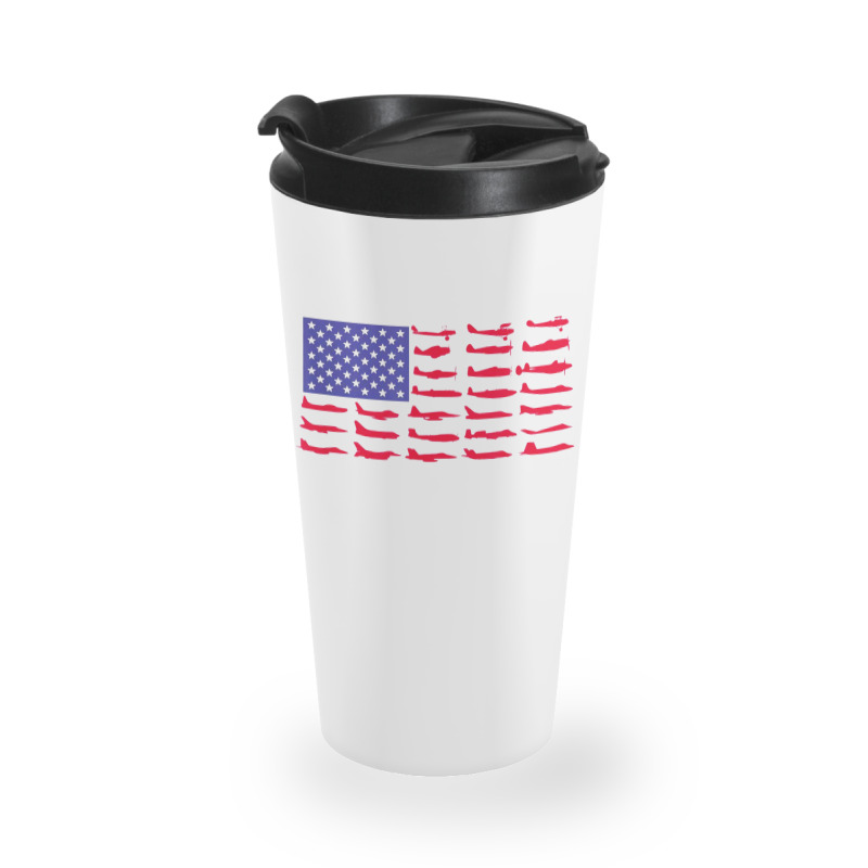 Fishing American Flag Travel Mug | Artistshot