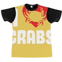 I Love Crabs Heart Crab Crustacean 70s Graphic T-shirt | Artistshot