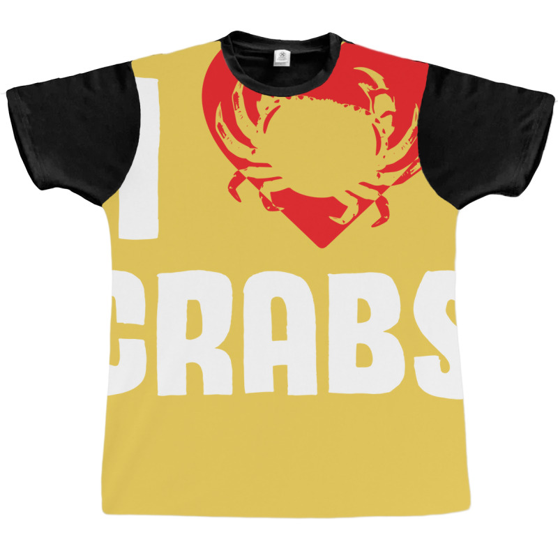 I Love Crabs Heart Crab Crustacean 70s Graphic T-shirt | Artistshot