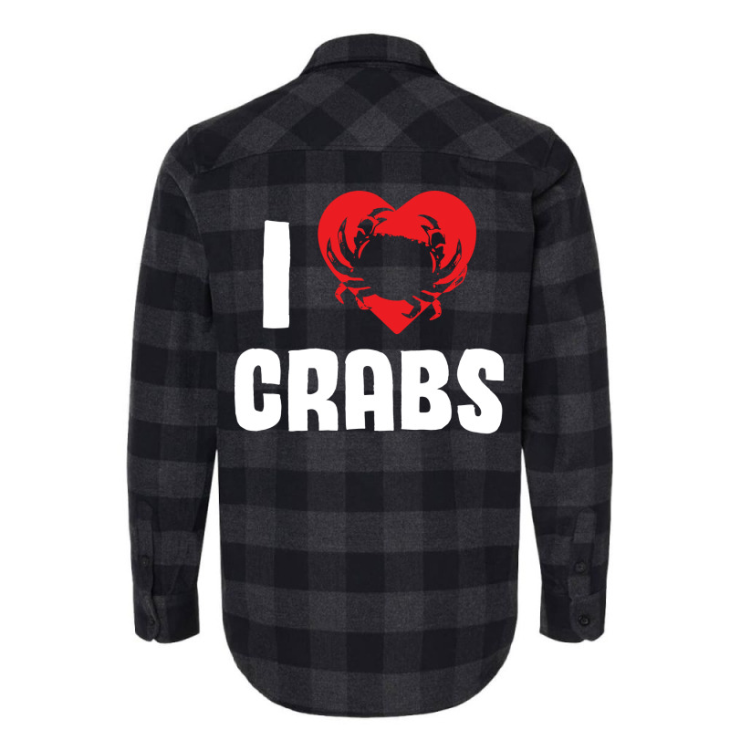 I Love Crabs Heart Crab Crustacean 70s Flannel Shirt | Artistshot