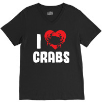 I Love Crabs Heart Crab Crustacean 70s V-neck Tee | Artistshot