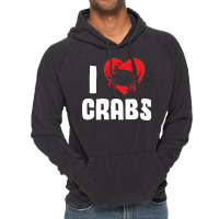 I Love Crabs Heart Crab Crustacean 70s Vintage Hoodie | Artistshot