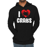 I Love Crabs Heart Crab Crustacean 70s Lightweight Hoodie | Artistshot