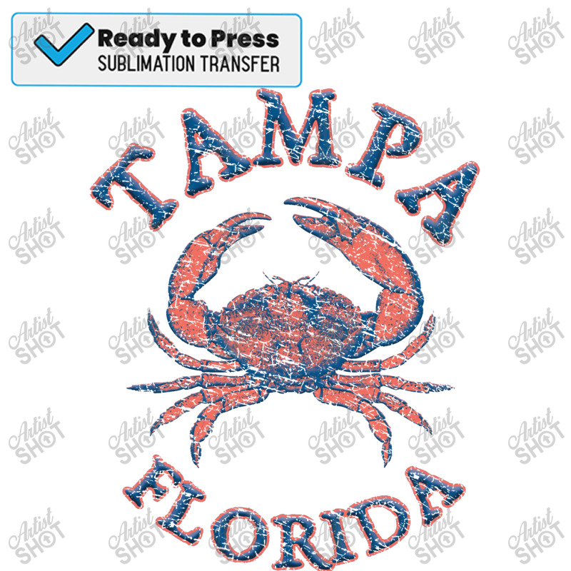 Tampa Florida With Stone Crab On Wind Rose Twoside Sublimation Transfer | Artistshot