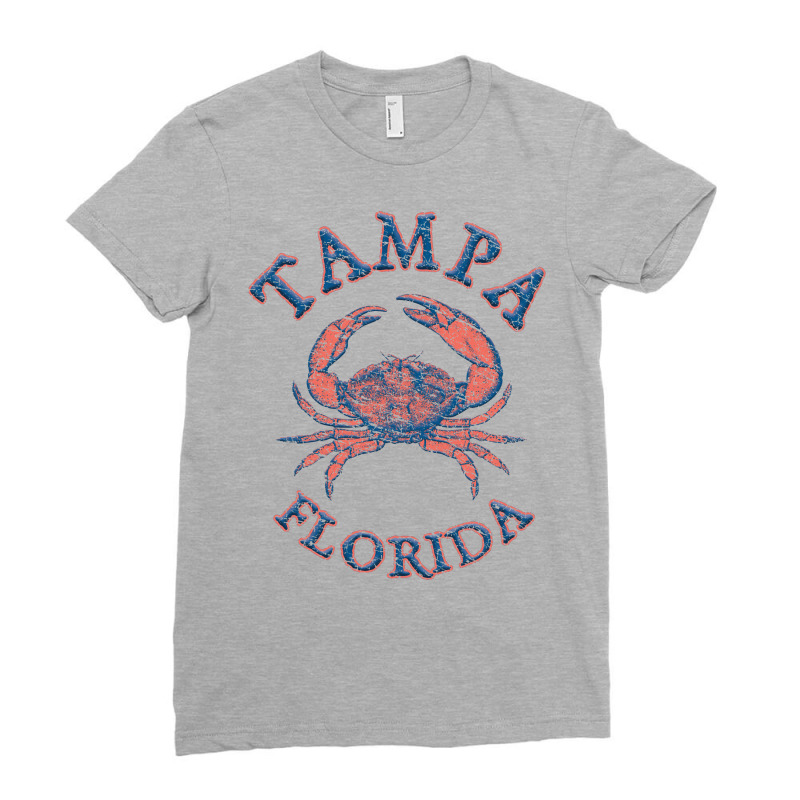 Tampa Florida With Stone Crab On Wind Rose Twoside Ladies Fitted T-Shirt by degaantatouh | Artistshot