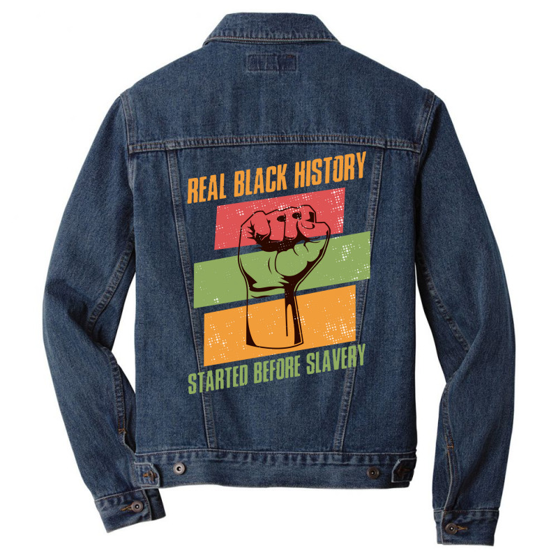 Real Black History Funny Black History Month Afric Men Denim Jacket | Artistshot