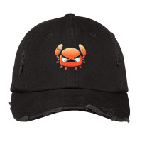 Cute Cartoon Angry Crab Blue Vintage Cap | Artistshot