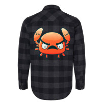 Cute Cartoon Angry Crab Blue Flannel Shirt | Artistshot