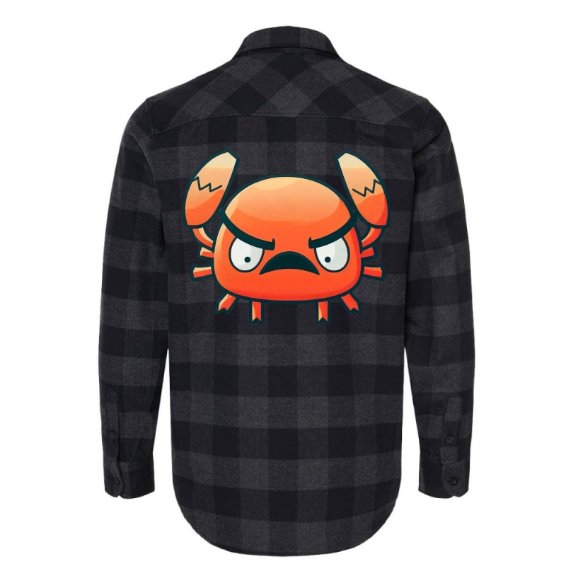 Cute Cartoon Angry Crab Blue Flannel Shirt | Artistshot