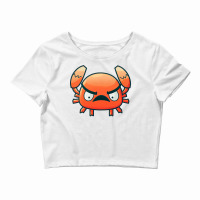 Cute Cartoon Angry Crab Blue Crop Top | Artistshot