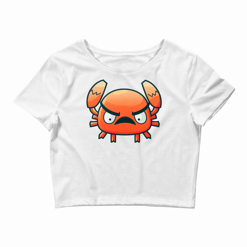 Cute Cartoon Angry Crab Blue Crop Top by tddremone | Artistshot