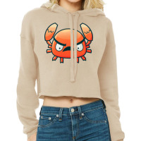 Cute Cartoon Angry Crab Blue Cropped Hoodie | Artistshot