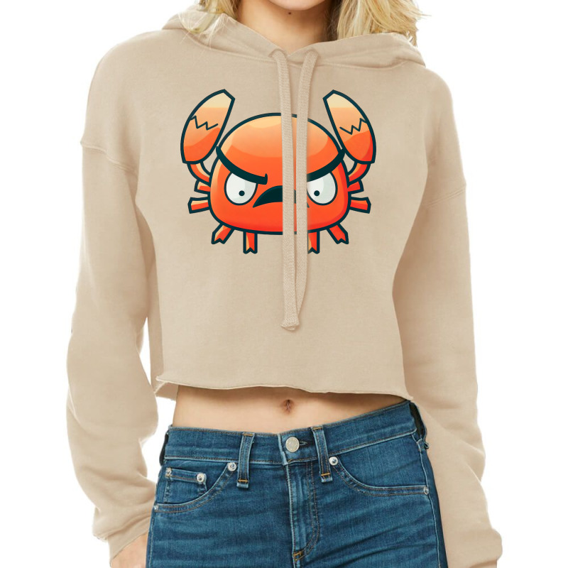 Cute Cartoon Angry Crab Blue Cropped Hoodie by tddremone | Artistshot