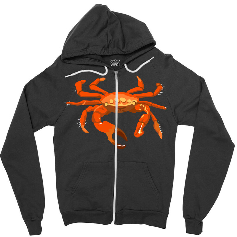 Crab Yellow Zipper Hoodie | Artistshot