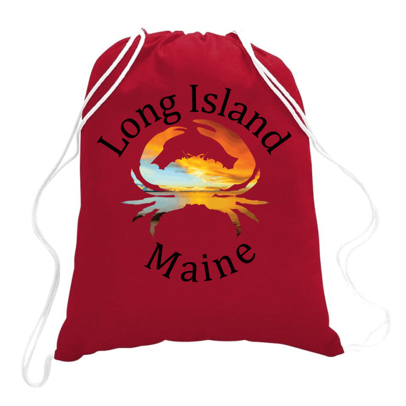 Long Island Maine Hippie Drawstring Bags | Artistshot