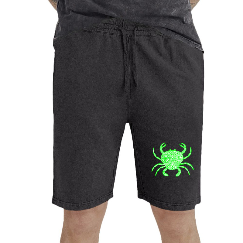 Mandala Crab Green And White Boy Vintage Short | Artistshot