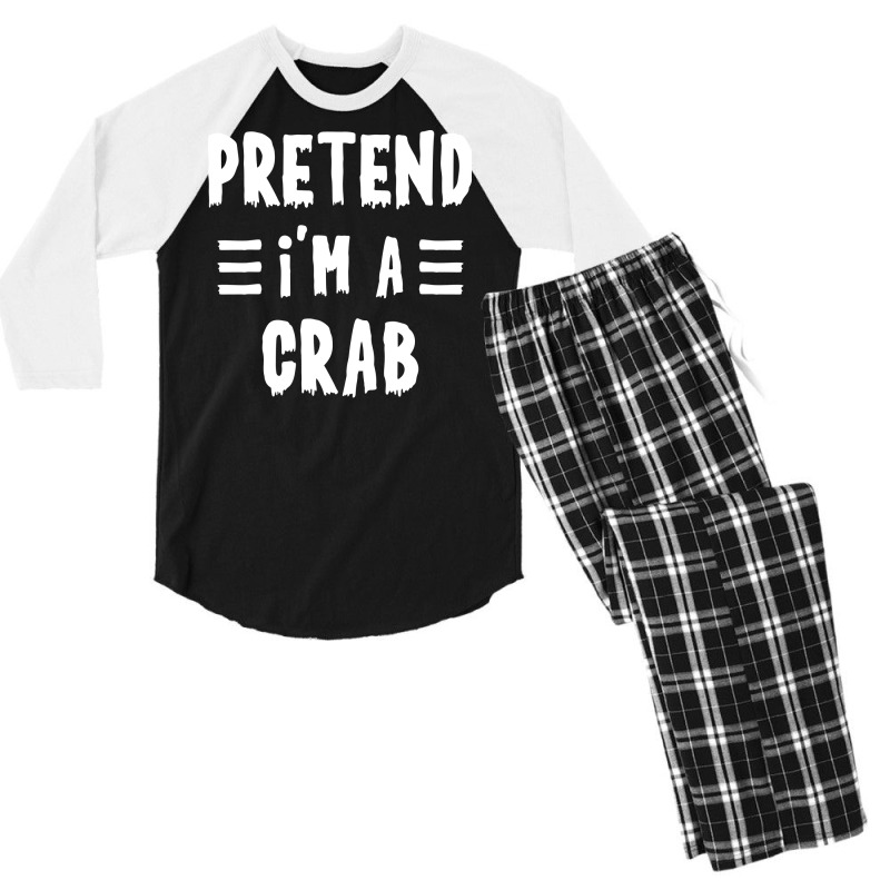 Pretend Im A Crab Funny Halloween Costume Stars Men's 3/4 Sleeve Pajama Set | Artistshot