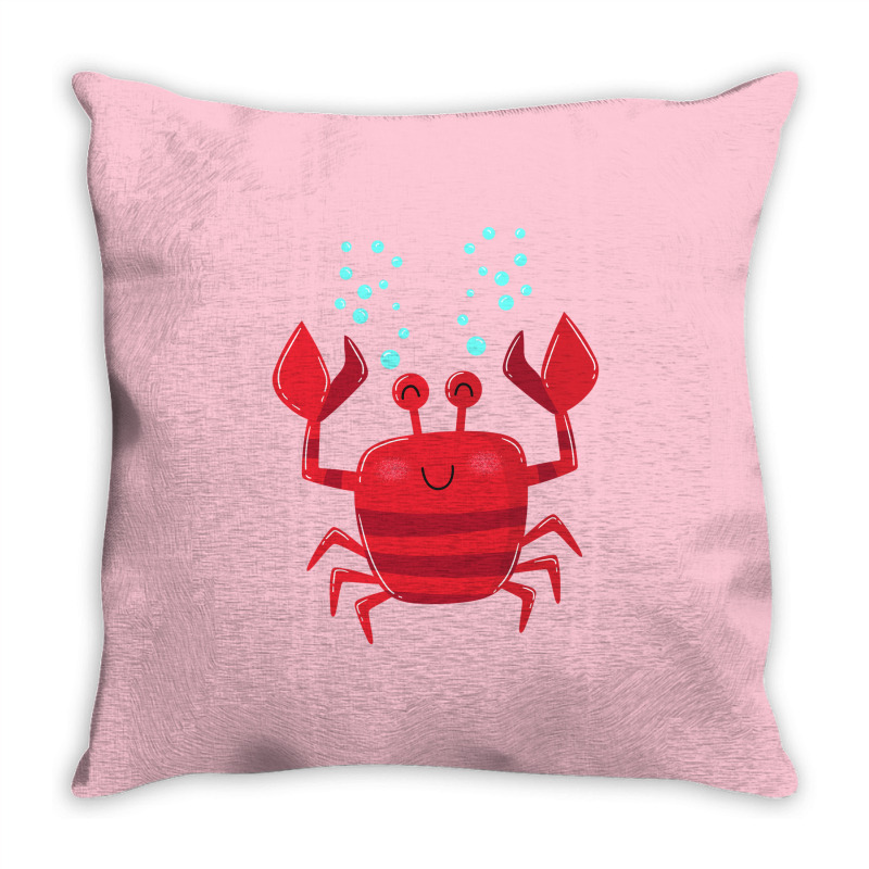 Smiling Crab Vintage Throw Pillow | Artistshot