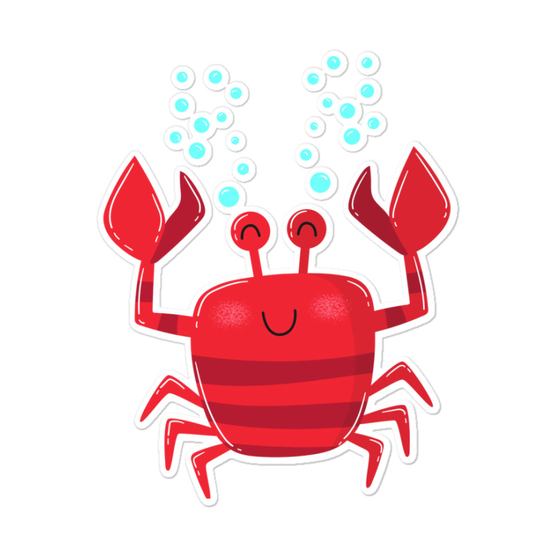 Smiling Crab Vintage Sticker | Artistshot