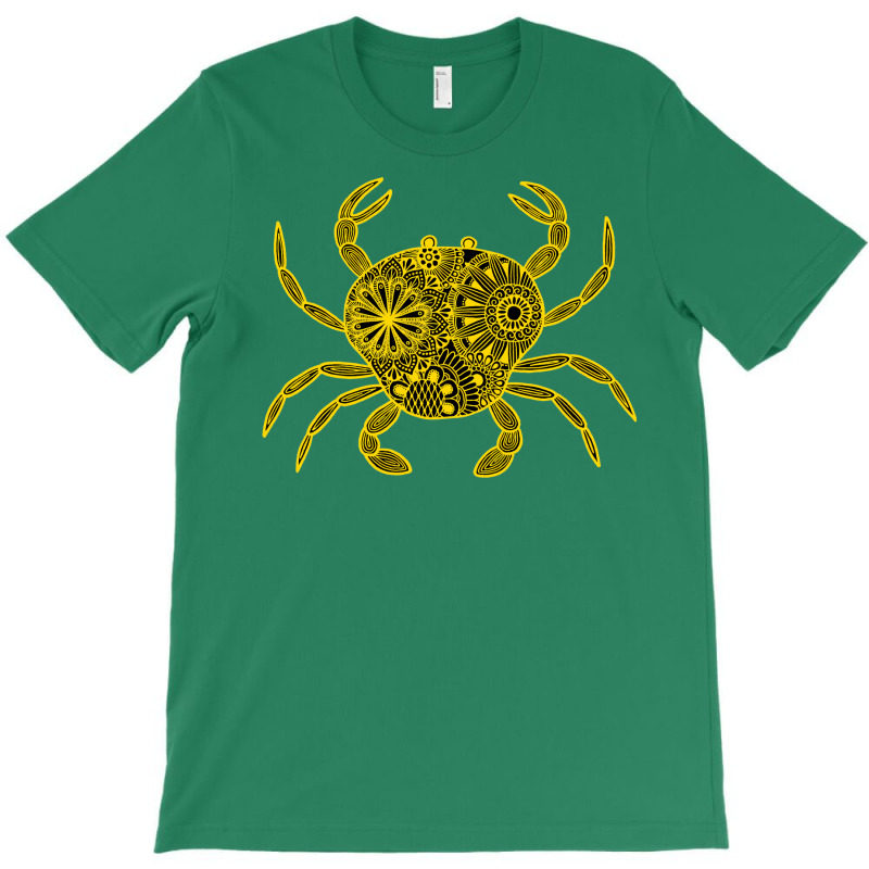 Mandala Crab Yellow And Black Inverted Yellow T-shirt | Artistshot