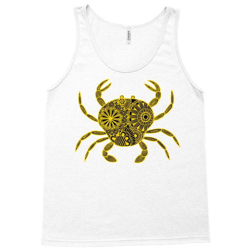 Mandala Crab Yellow And Black Inverted Yellow Tank Top | Artistshot