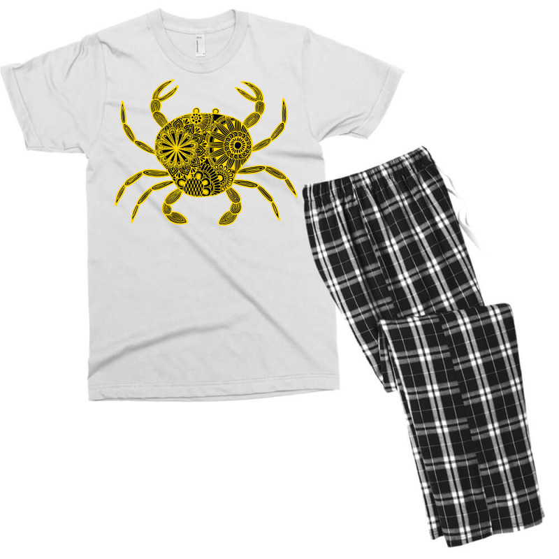 Mandala Crab Yellow And Black Inverted Yellow Men's T-shirt Pajama Set | Artistshot