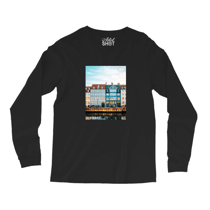 Copenhagen City Poster Long Sleeve Shirts | Artistshot