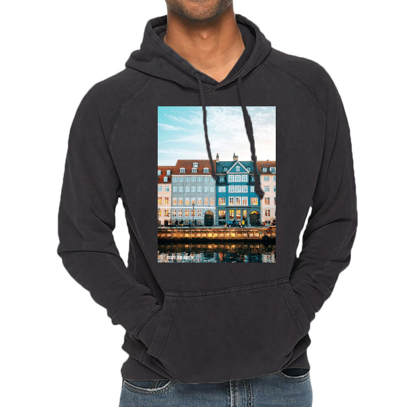 Copenhagen City Poster Vintage Hoodie | Artistshot