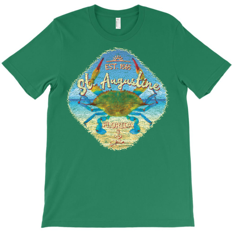 St Augustine Florida With Blue Crab On Beach Gift T-shirt | Artistshot