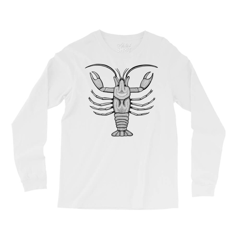 Crayfish Or Crawdad Ink Art Cool Animal Design On Long Sleeve Shirts | Artistshot